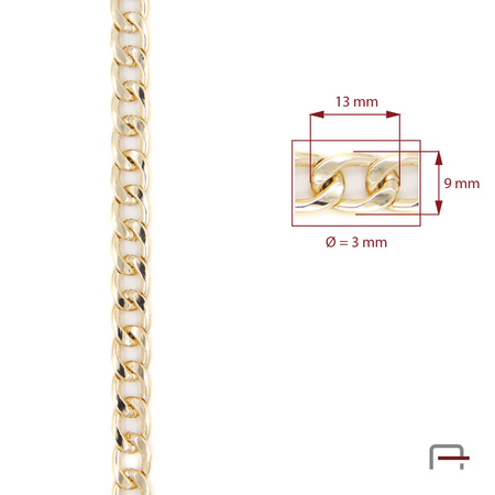 Steel chain 13x9x3 mm gold 4115053