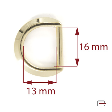Półkółko 16 mm złoto 3604551