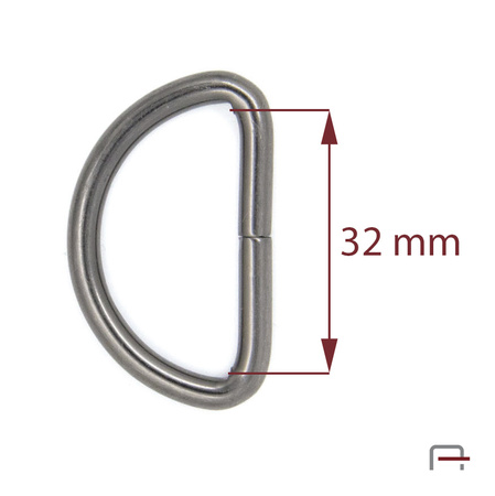 Półkółko 32mm, drut 4 mm czarny 35025900