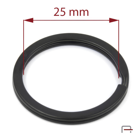 Kółko do kluczy płaskie 25 mm czarny mat 42225450