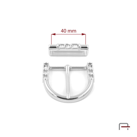 Klamra damska do paska + szlufka 40 mm nikiel 1605812