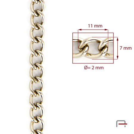 Steel Chain 11x7x2 mm nickel 4138010