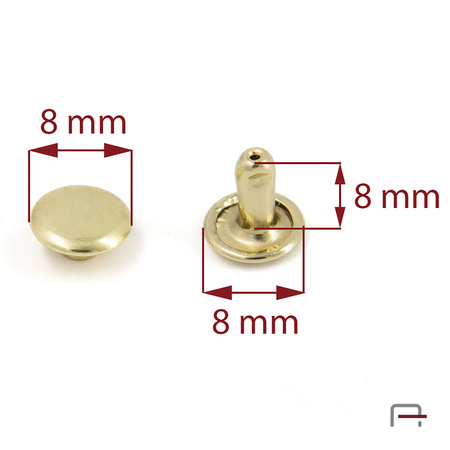 Two-sided Rivet L8/8/8/50 gold
