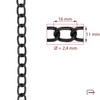 Steel Chain 16x11x2,4 mm black matt 4100645