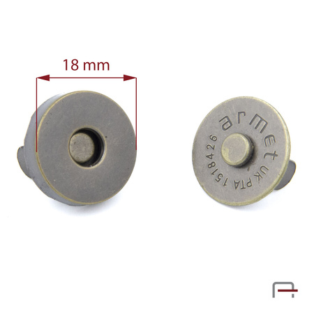 MAGNES 18 mm stare złoto 44001200
