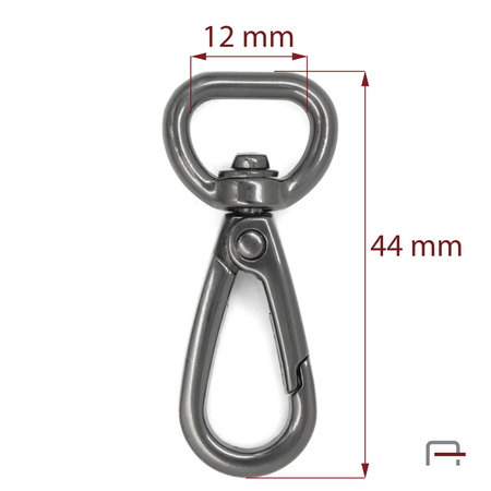 Snap Hook 12 mm black nickel 3250590