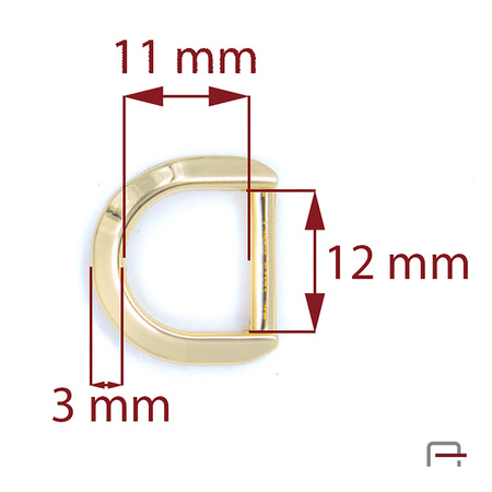 D-ring 12 mm Gold 3604751
