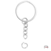 Flat Key Ring 21 mm with chain nickel 43046100