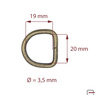 D-ring 20 mm, wire 3,5 mm 35107200