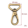 Snap Hook 20 mm satin old brass3231721