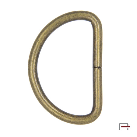 D-ring 38 mm, wire 4 mm old brass 35026200