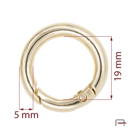 Kółko otwierane 19 mm złoto 3711250