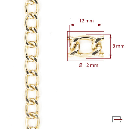 Steel Chain 12x8x2 mm gold 4100750