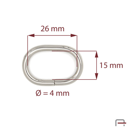Oval ring 26 mm, wire 4 mm 35101100