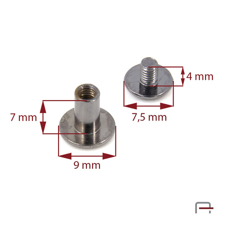 Nit skręcany - śrubka 7 mm czarny 52007900