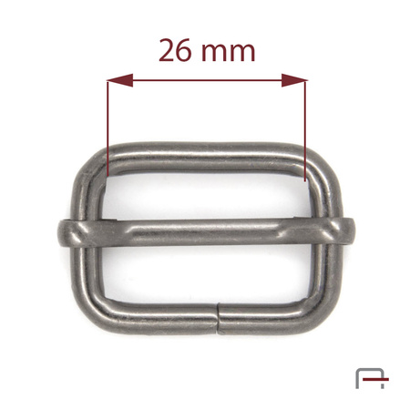 Slide Buckle 26 mm, wire 4 mm black nickel 35012900