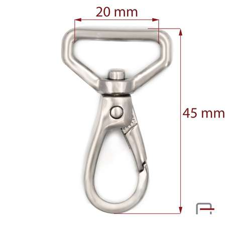Snap Hook 20 mm Nickel 3231710
