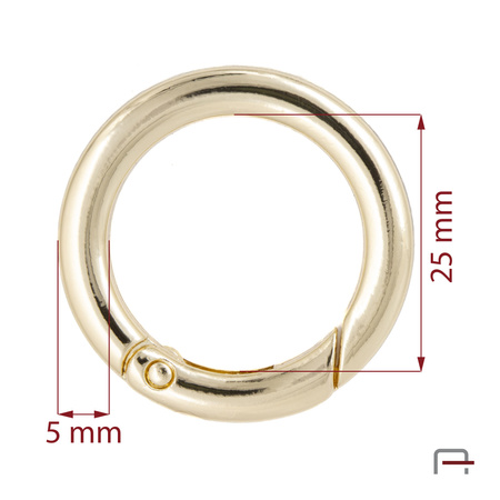 Metal Ring Carabiner 25 mm gold 3711450