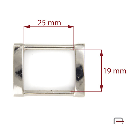 Metal Frame 25 mm nickel 3601310