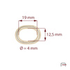 Owal 19 mm, drut 4 mm złoto 35100500