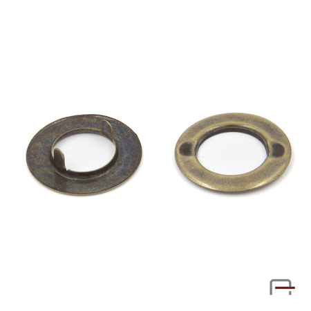 Eyelet with fins 15 mm old brass 51007200