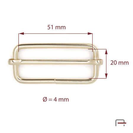 Slide Buckle 51 mm, wire 4 mm 35108500