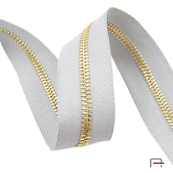 Zipper Tape #5 light gray - gold Y-teeth 4710750/576