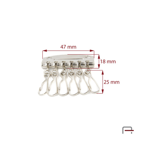 Kluczówka z 6 karabińczykami nikiel 5102710