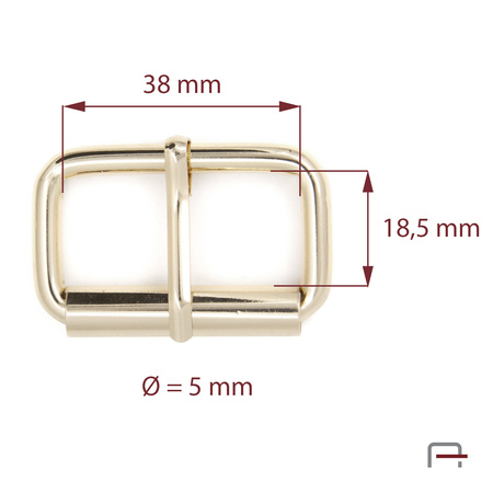 Klamerka rymarska 38 mm, drut 5 mm złoto 3510550
