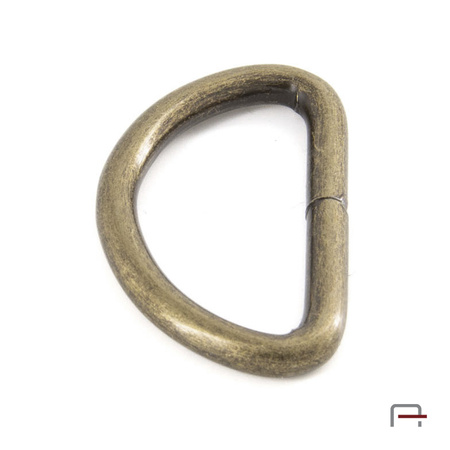 D-ring 32 mm, wire 4 mm old brass 35025200