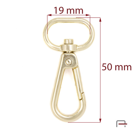Snap Hook 19 mm gold 3235151