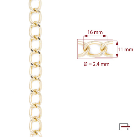 Steel chain 16x11x2,4 mm gold 4100650