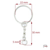 Key Ring 22 mm with chain nickel 43018100