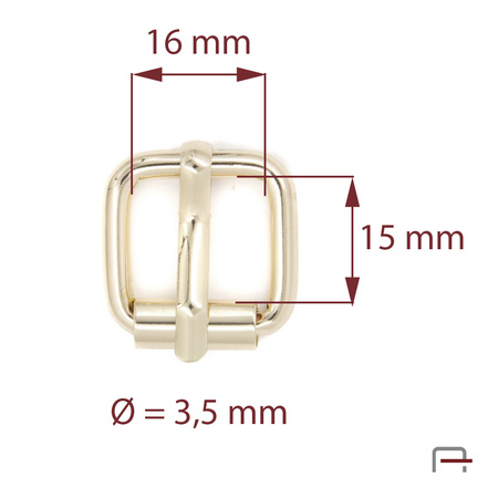 Saddlery buckle 16 mm, wire 3,5 mm 35103500