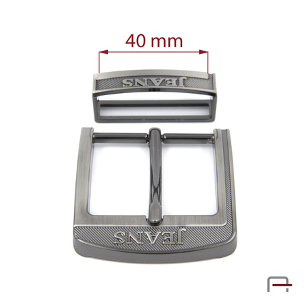 Buckle + Buckle Loop 40 mm JEANS czarny satynowany 2404291