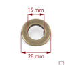 Eyelet with fins 15 mm old brass 51007200