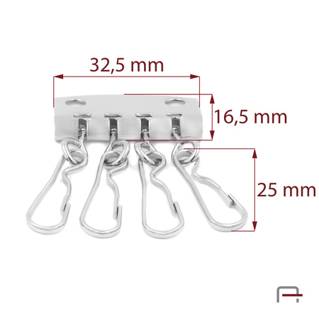 Key holder with 4 hooks nickel 5102210