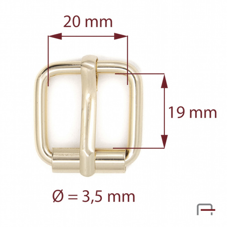 Saddlery buckle 20 mm, wire 3,5 mm 35104500