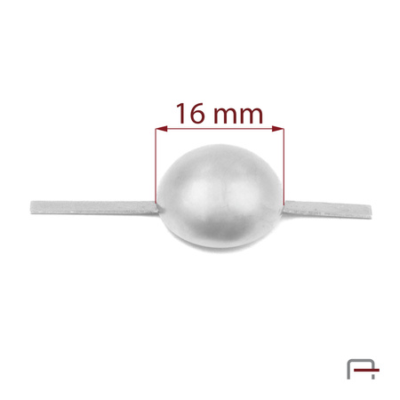 Metal ornament with fins 16 mm nickel 51012100