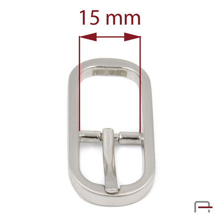 Women's buckle 15 mm satin nickel 1201611