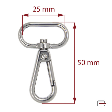 Snap Hook 25 mm Black 3235290
