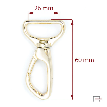 Snap Hook 26 mm gold 3235753
