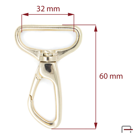 Snap Hook 32 mm gold 3235853