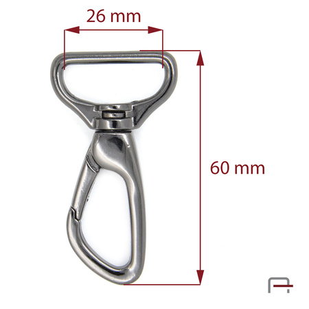Snap Hook 26 mm black nickel 3235790