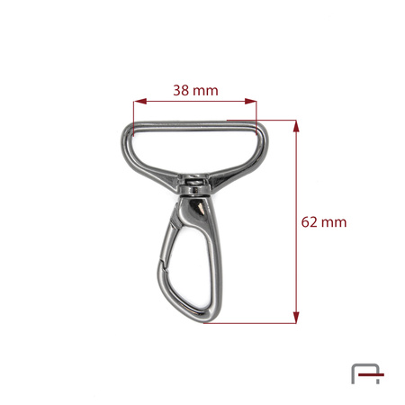 Snap Hook 38 mm black nickel 3235990