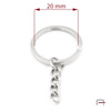 Flat Key Ring 21 mm with chain nickel 43046100