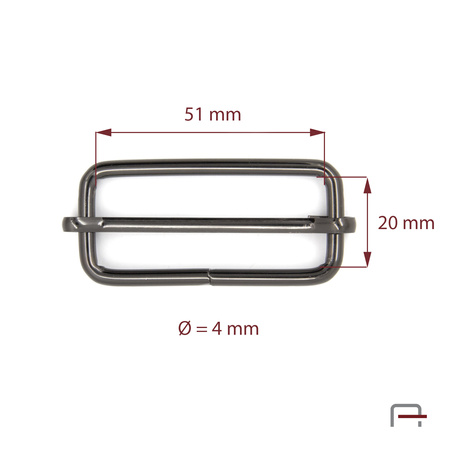 Slide Buckle 51 mm, wire 4 mm 35108900