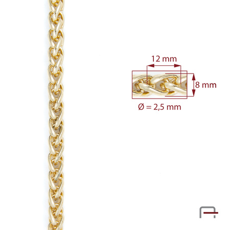 Steel chain 12x8x2,5 mm gold 4113453