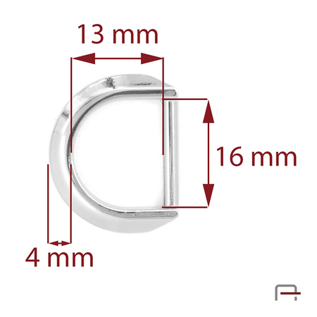 D-ring 16 mm Nickel 3604510