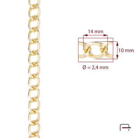 Steel chain 14x10x2,4 mm gold 4115453